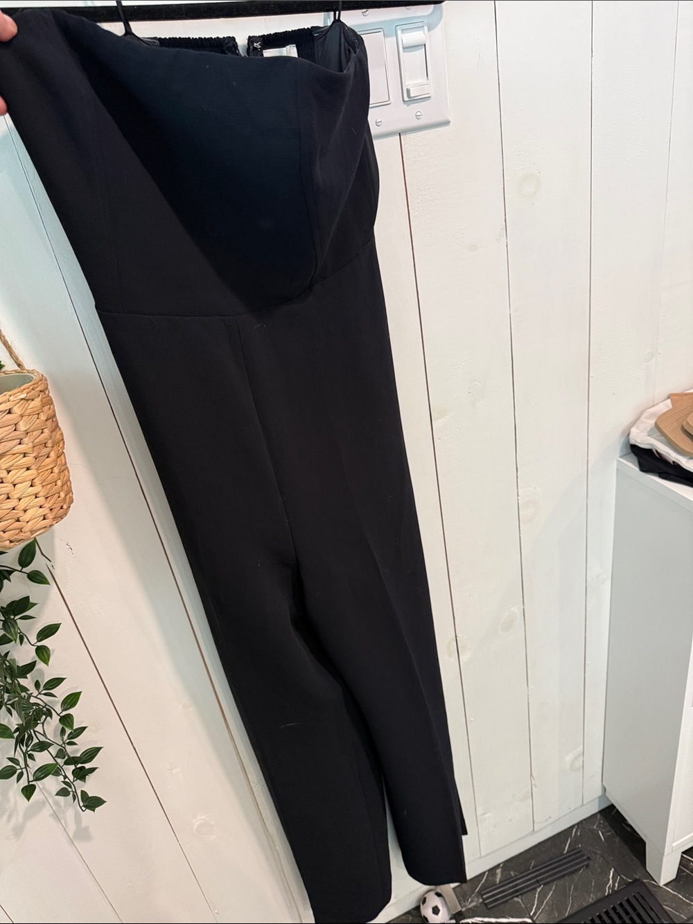 Wilfred Black Strapless Tailored Jumpsuit